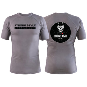 Strong Style MMA Gray Rash Guards Short Sleeve #8163 A