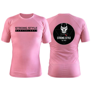 Strong Style MMA Pink Rash Guards Short Sleeve #8163 A