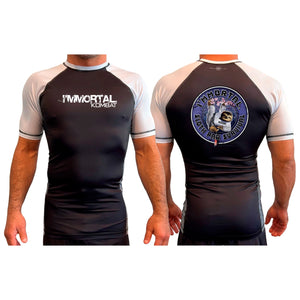 Immortal All Black Ranked Short Sleeve Rash Guards #8164 A
