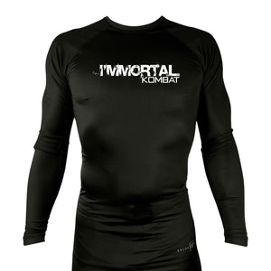 Immortal All Black Rash Guards Long Sleeves #8164 A