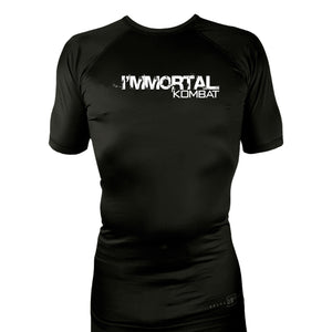 Immortal All Black Rash Guards Short Sleeves #8164 A
