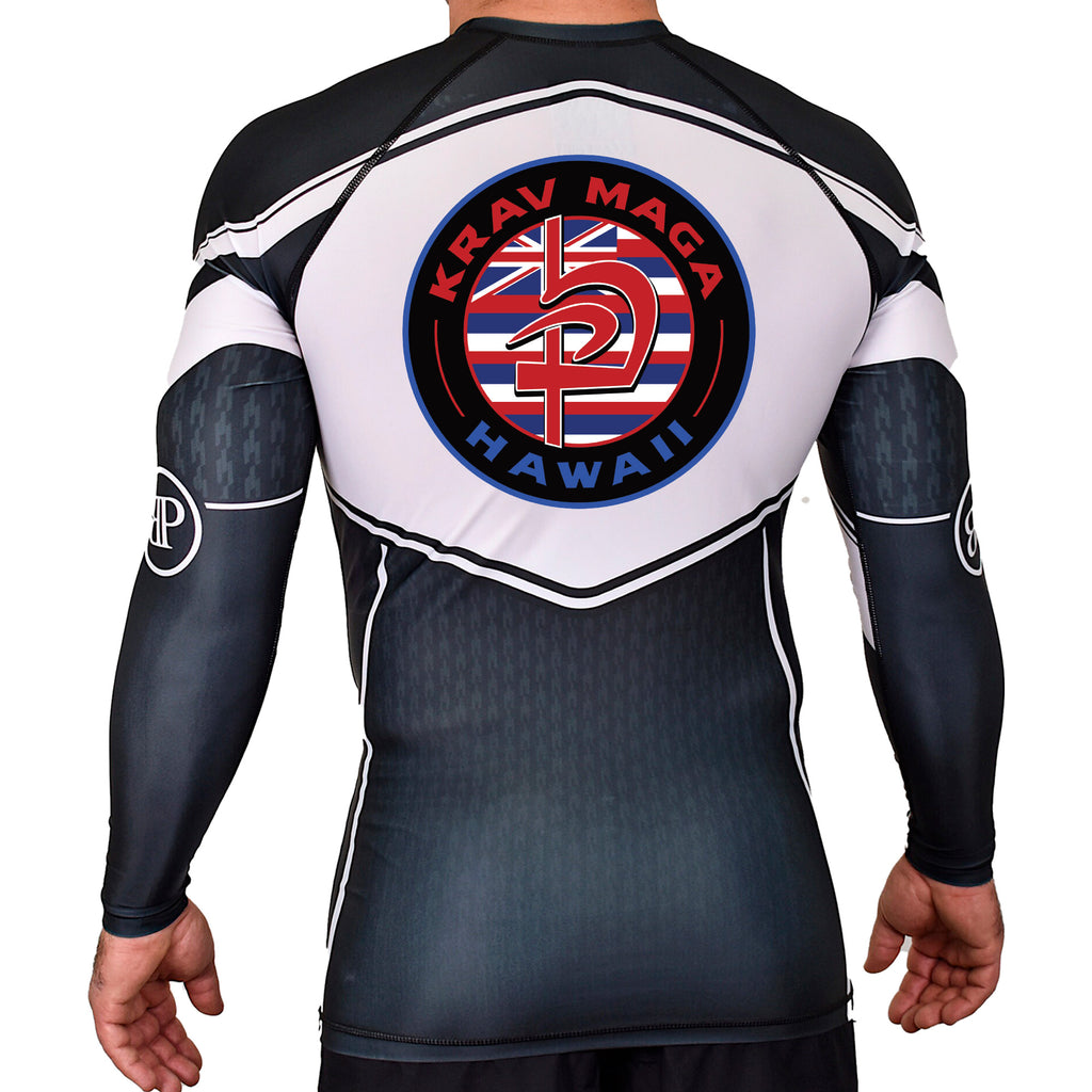Krav Maga Hawaii Academy Rash Guards Black/White #8166 A