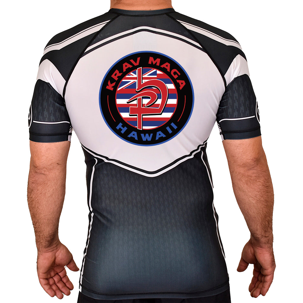 Krav Maga Hawaii Academy Rash Guards Black/White #8166 A