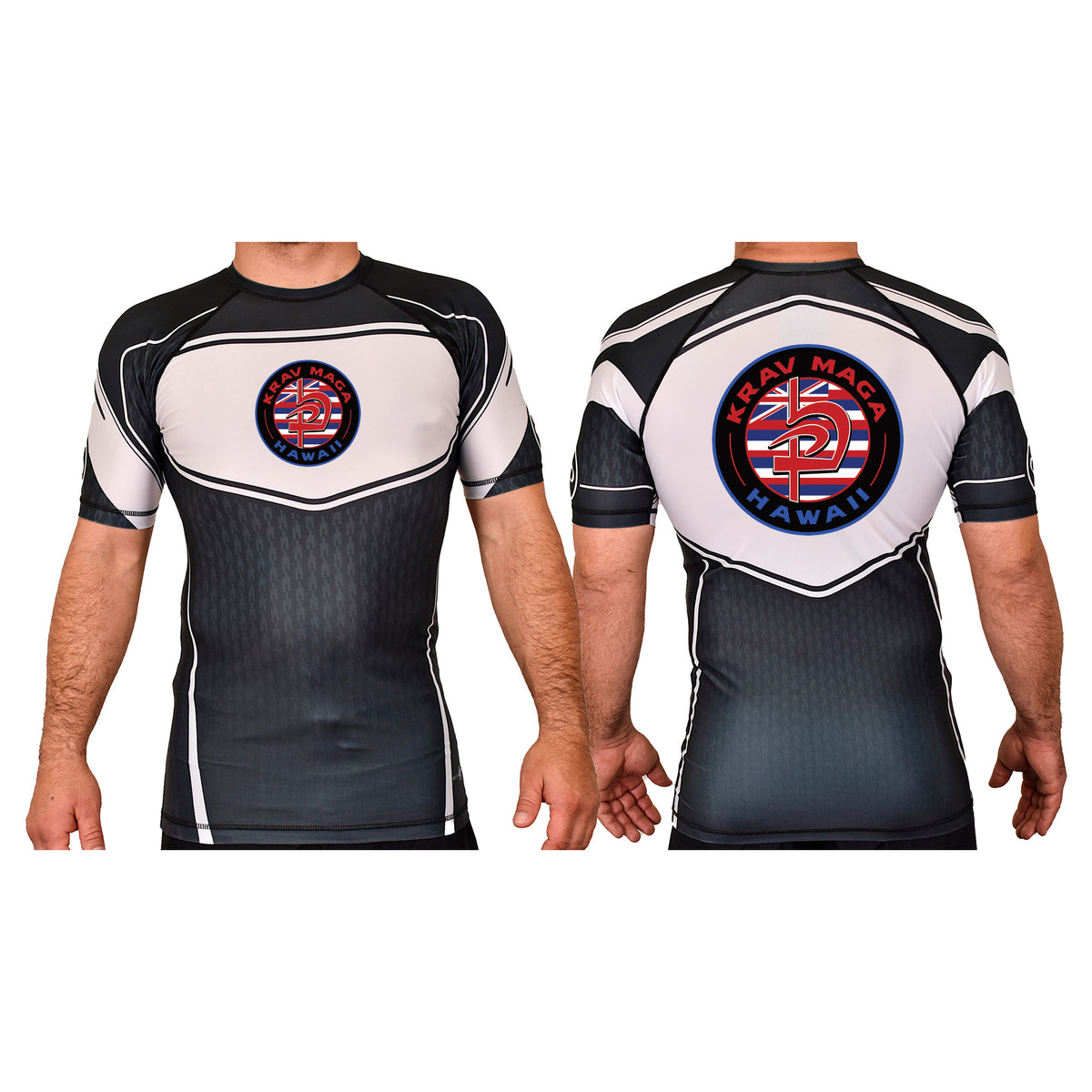Krav Maga Hawaii Academy Rash Guards Black/White #8166 A