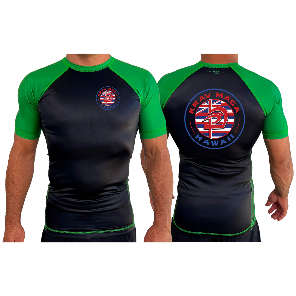 Krav Maga Hawaii All Black Ranked Short Sleeve Rash Guards #8166 A