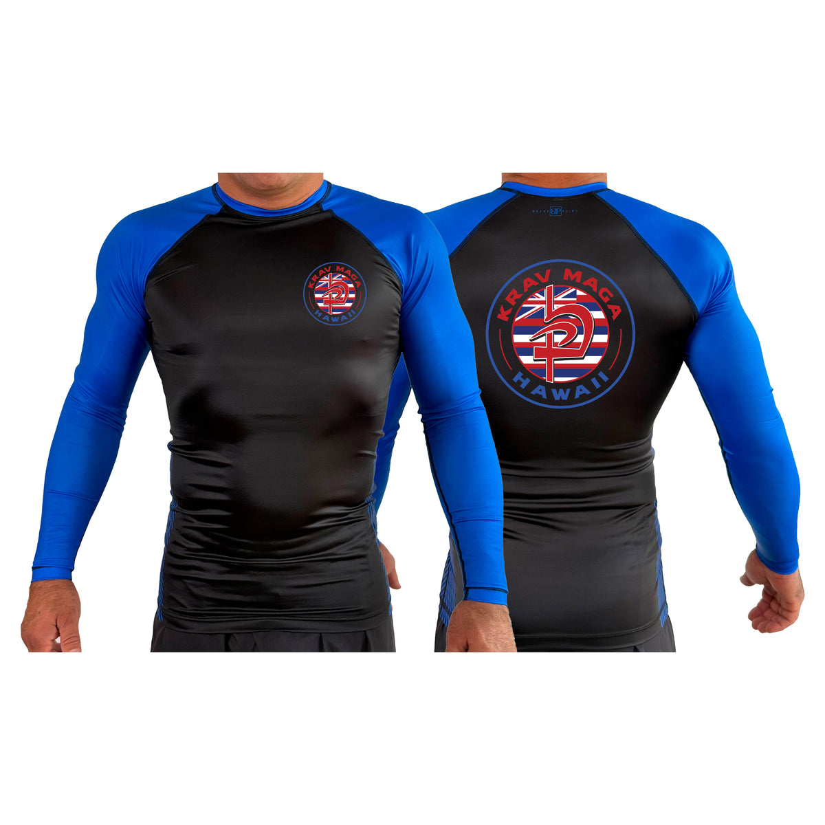 Krav Maga Hawaii All Black Ranked Long Sleeve Rash Guards #8166 A