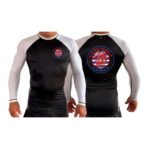 Krav Maga Hawaii All Black Ranked Long Sleeve Rash Guards #8166 A