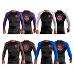 Krav Maga Hawaii All Black Ranked Long Sleeve Rash Guards #8166 A