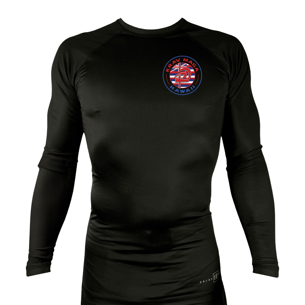 Krav Maga Hawaii All Black Rash Guards Long Sleeves #8166 A