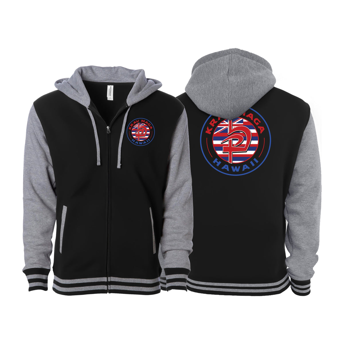 Krav Maga Hawaii Varsity Zip-Up Hoodies #8166 A