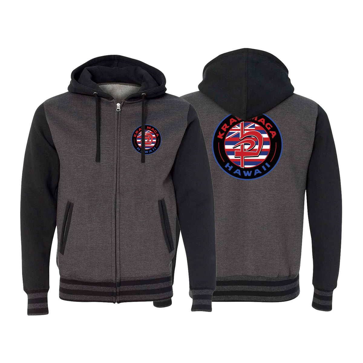Krav Maga Hawaii Varsity Zip-Up Hoodies #8166 A