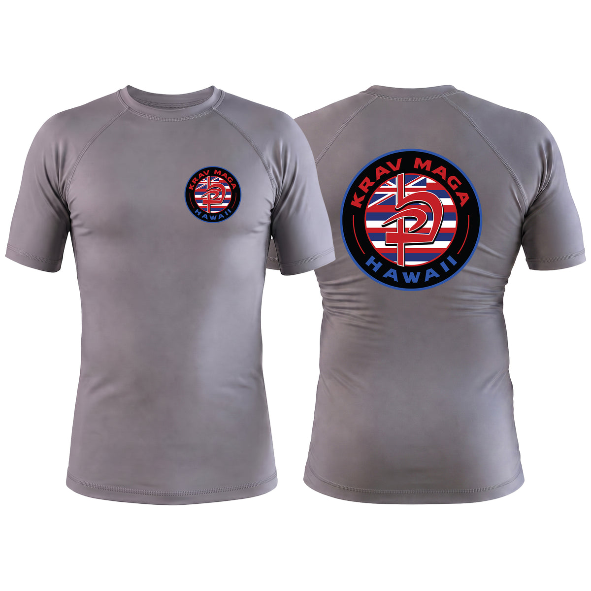 Krav Maga Hawaii Gray Rash Guards Short Sleeve #8166 A