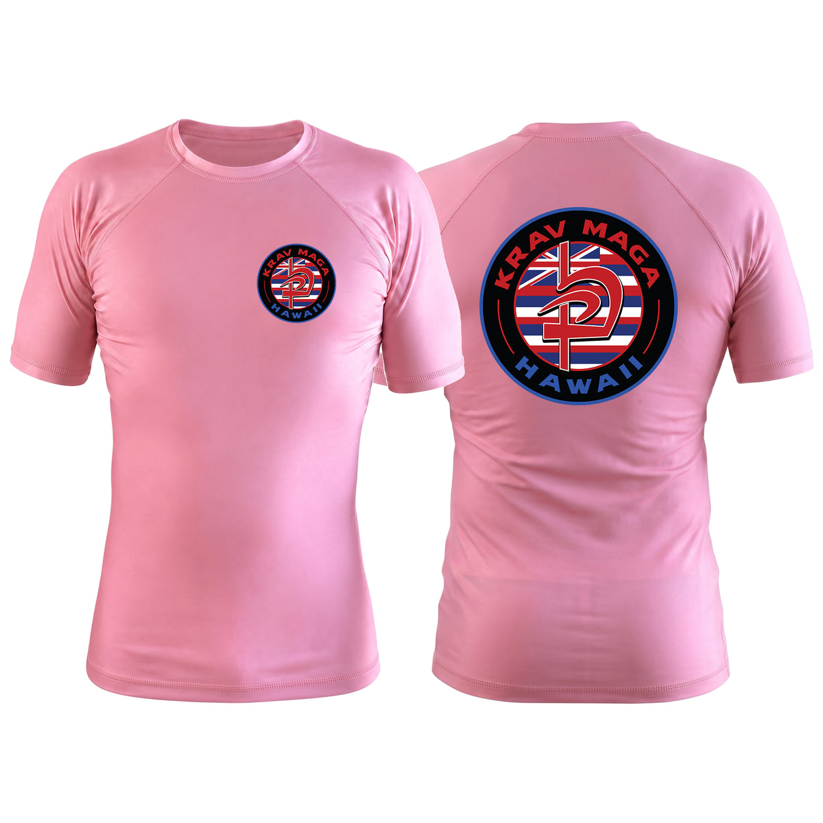 Krav Maga Hawaii Pink Rash Guards Short Sleeve #8166 A