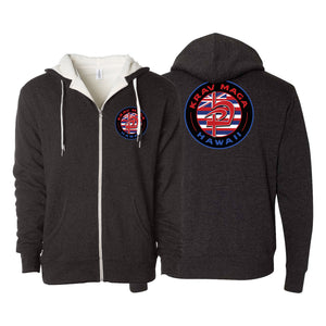 Krav Maga Hawaii Sherpa Lined Zip-Up Hoodie #8166 A