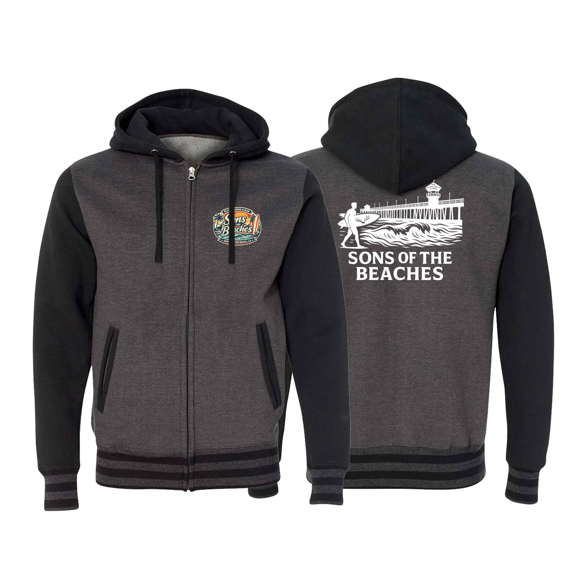 Elks Lodge HB Academy Varsity Zip-Up Hoodie #8167 B (Sons of the Beaches)