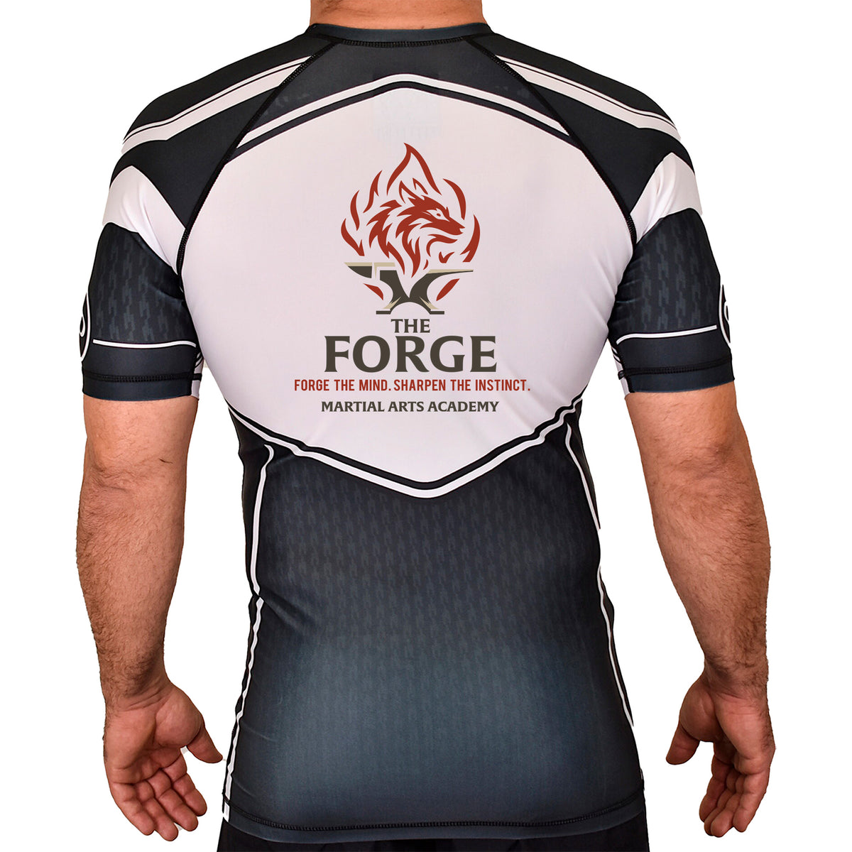 The Forge Academy Rash Guards Black/White #8168 A