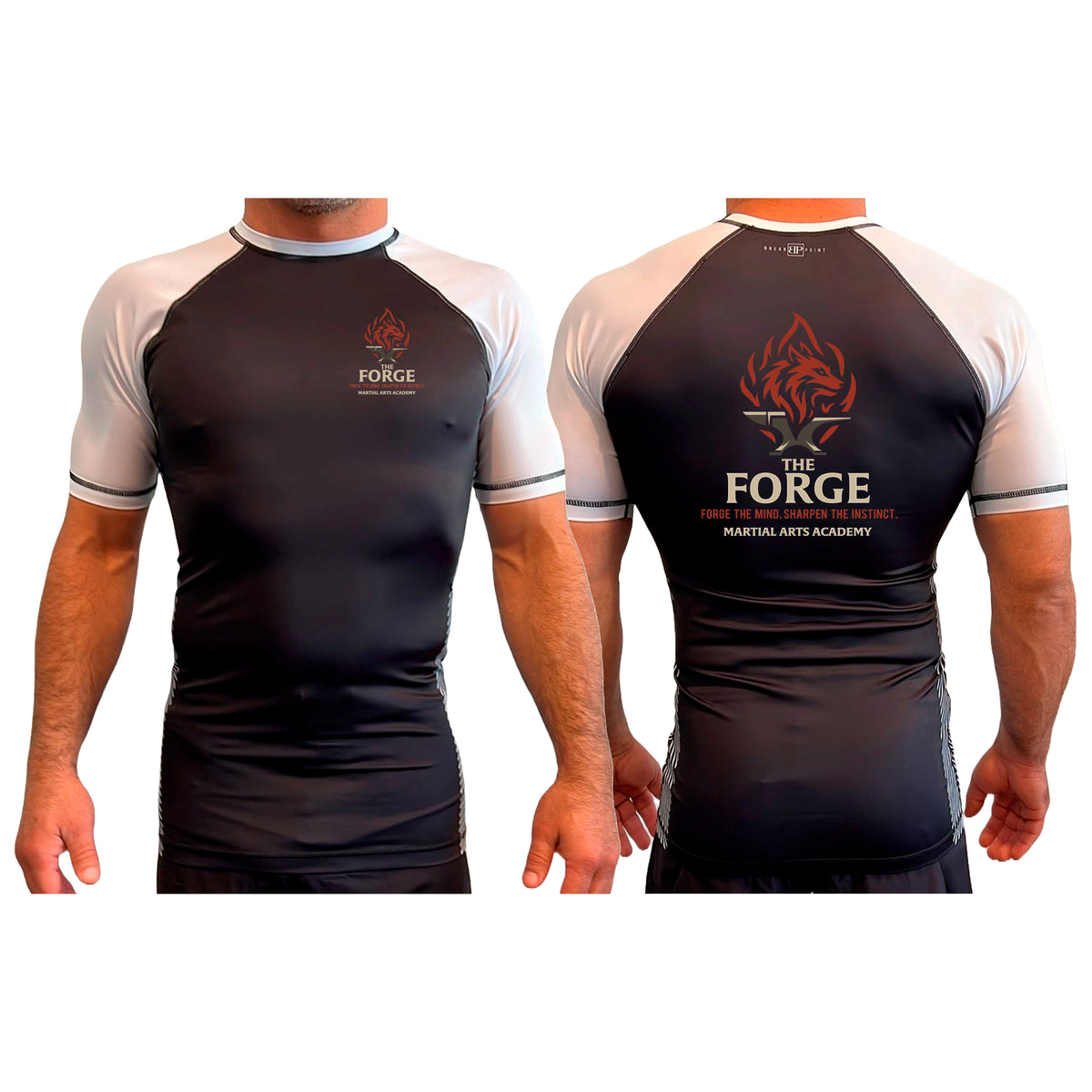 The Forge All Black Ranked Short Sleeve Rash Guards #8168 A