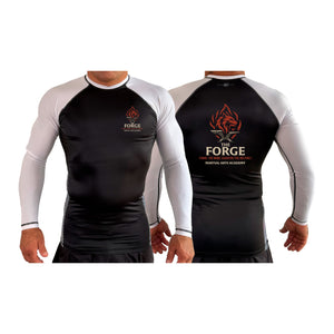 The Forge All Black Ranked Long Sleeve Rash Guards #8168 A