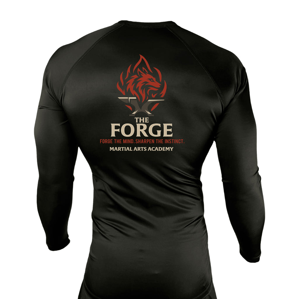 The Forge All Black Rash Guards Long Sleeves #8168 A
