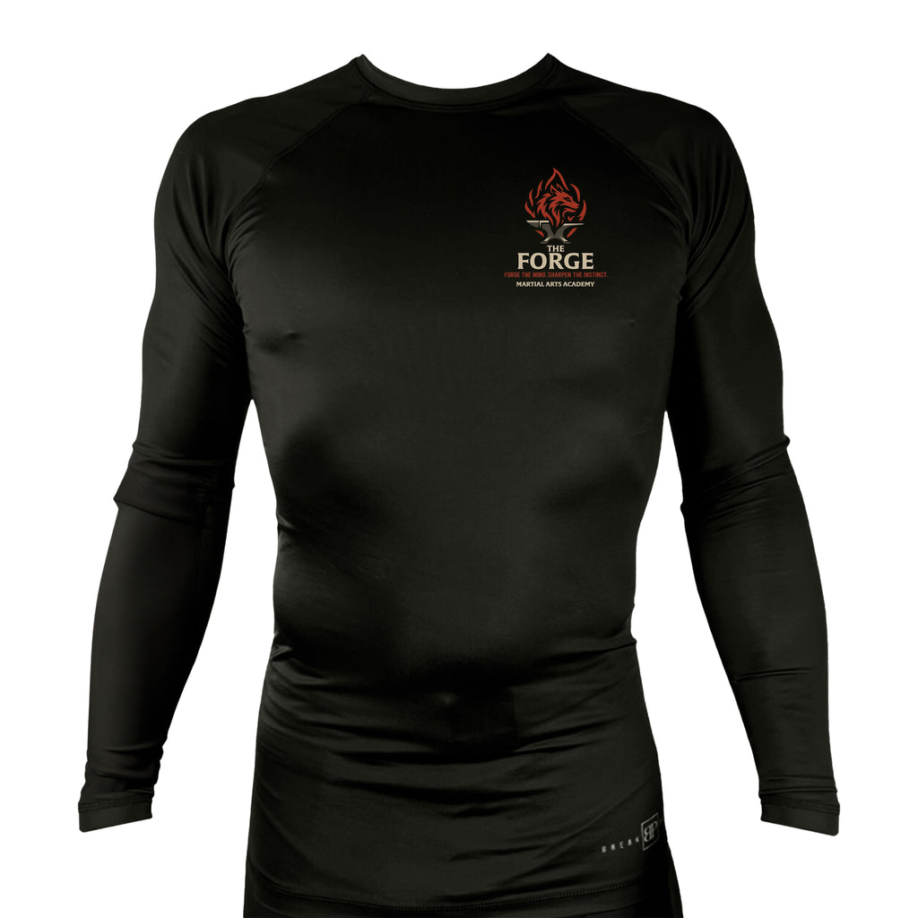 The Forge All Black Rash Guards Long Sleeves #8168 A