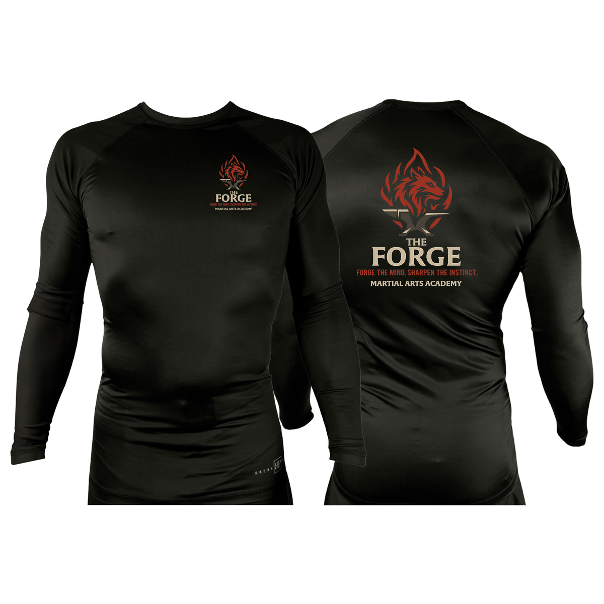 The Forge All Black Rash Guards Long Sleeves #8168 A
