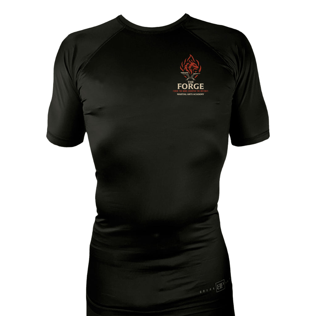 The Forge All Black Rash Guards Short Sleeves #8168 A
