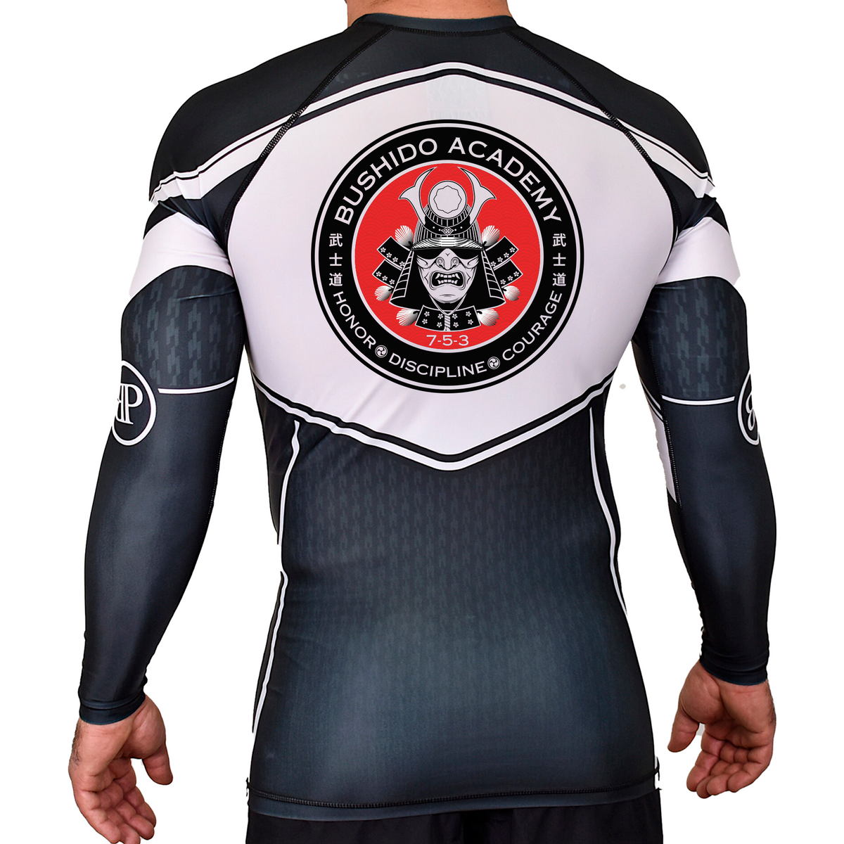 Bushido MMA Academy Rash Guards Black/White #8169 D