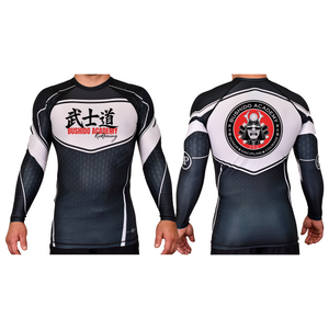 Bushido MMA Academy Rash Guards Black/White #8169 D