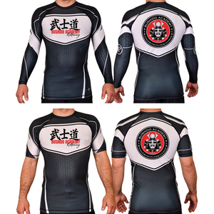 Bushido MMA Academy Rash Guards Black/White #8169 D