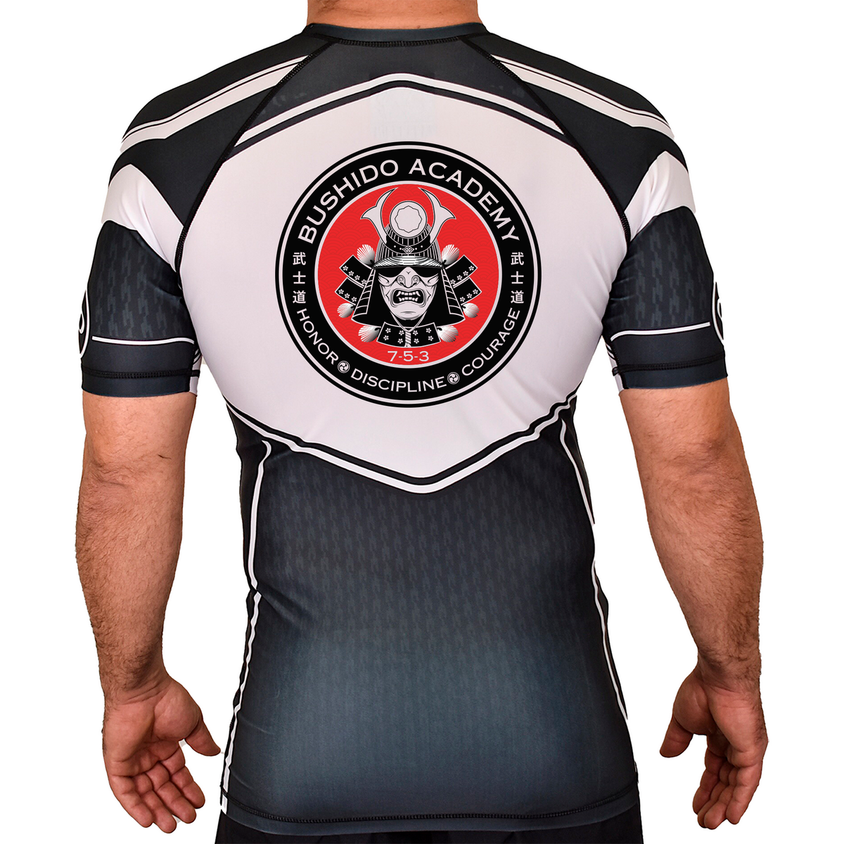 Bushido MMA Academy Rash Guards Black/White #8169 D