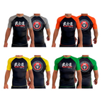 Bushido MMA All Black Ranked Short Sleeve Rash Guards #8169 D
