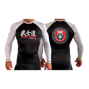 Bushido MMA All Black Ranked Long Sleeve Rash Guards #8169 D