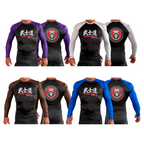 Bushido MMA All Black Ranked Long Sleeve Rash Guards #8169 D