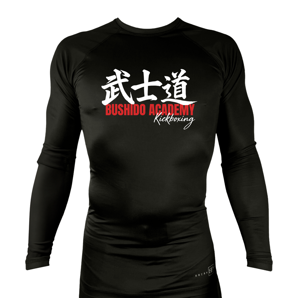 Bushido MMA All Black Rash Guards Long Sleeves #8169 D