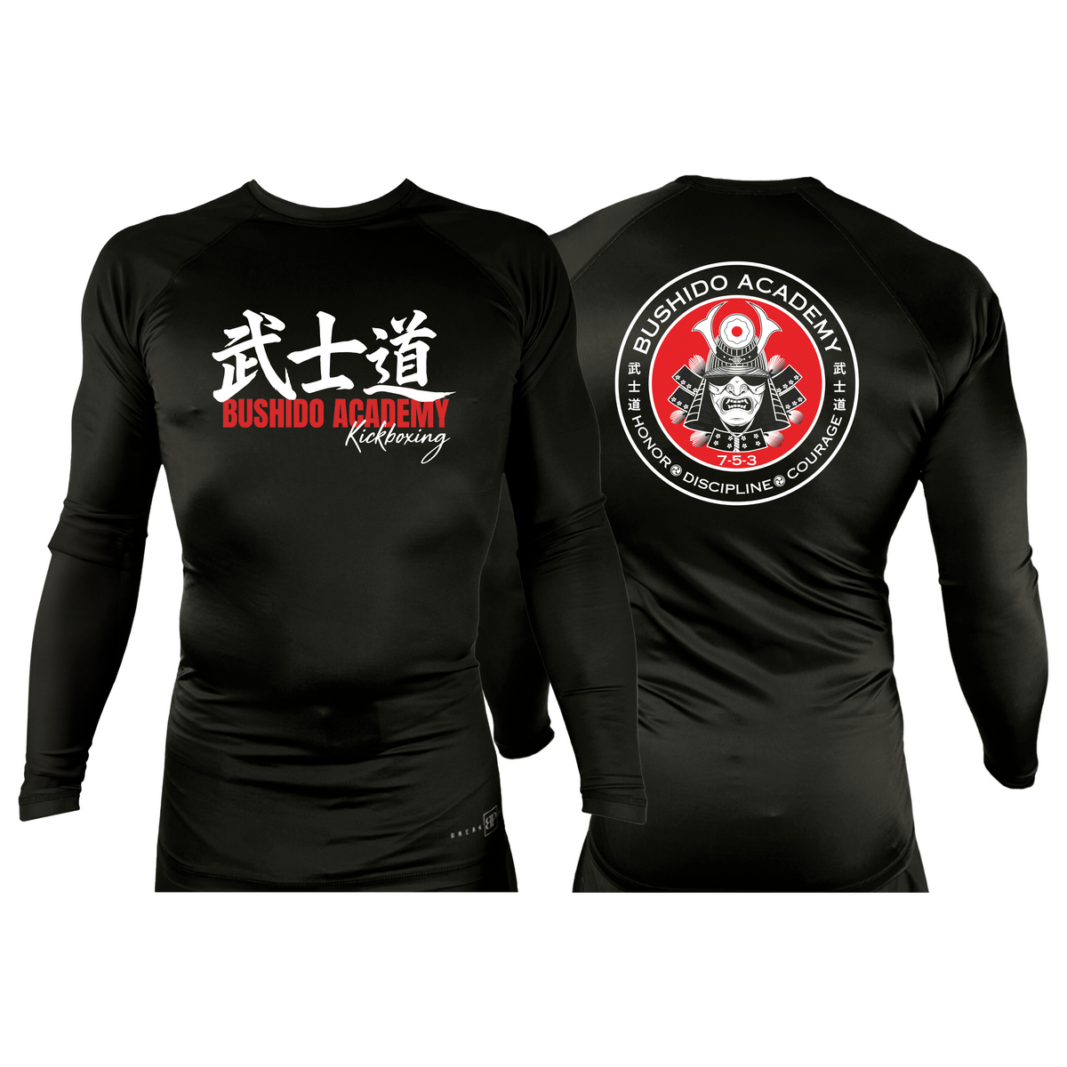 Bushido MMA All Black Rash Guards Long Sleeves #8169 D