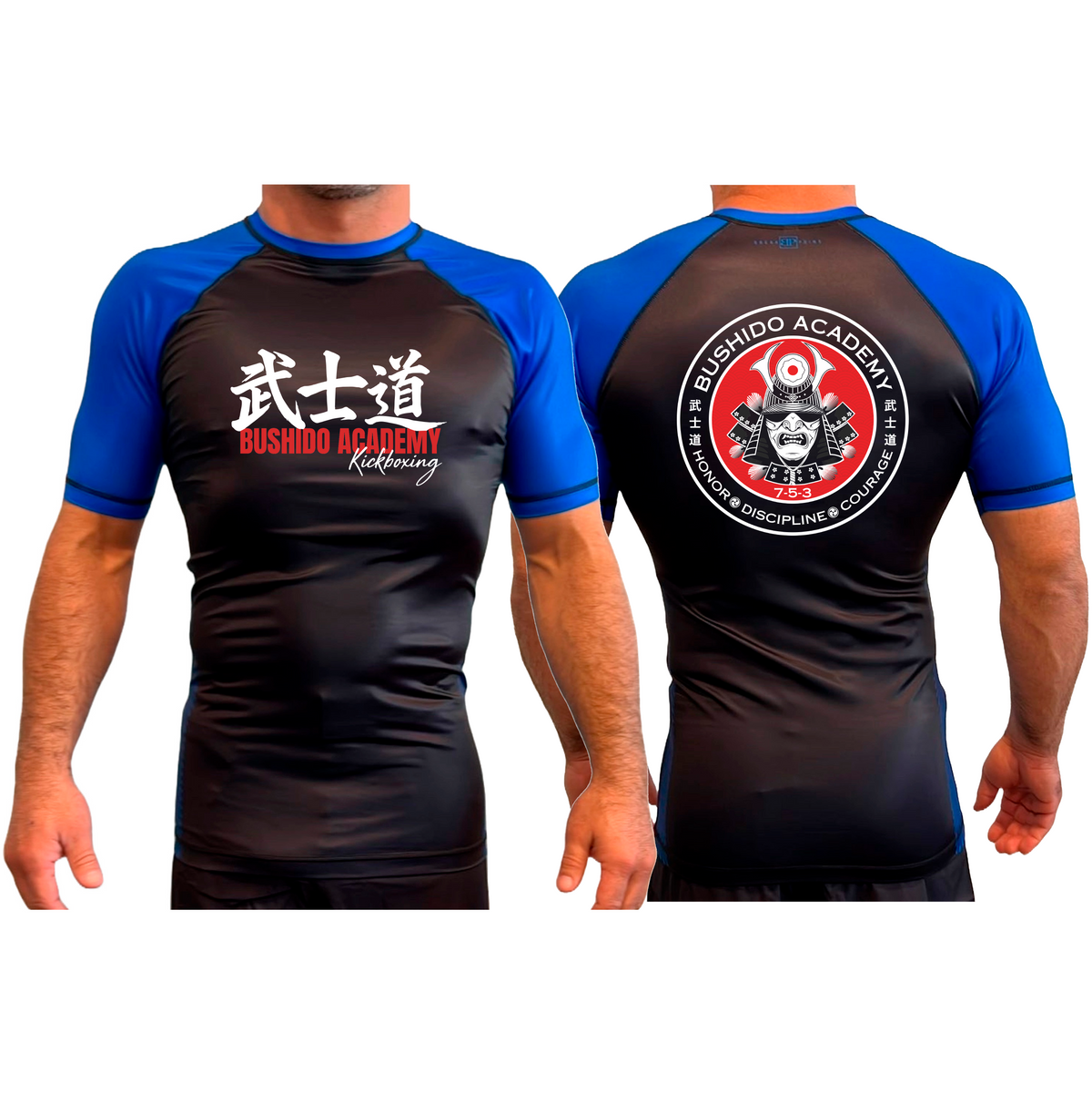 Bushido MMA All Black Ranked Short Sleeve Rash Guards #8169 D