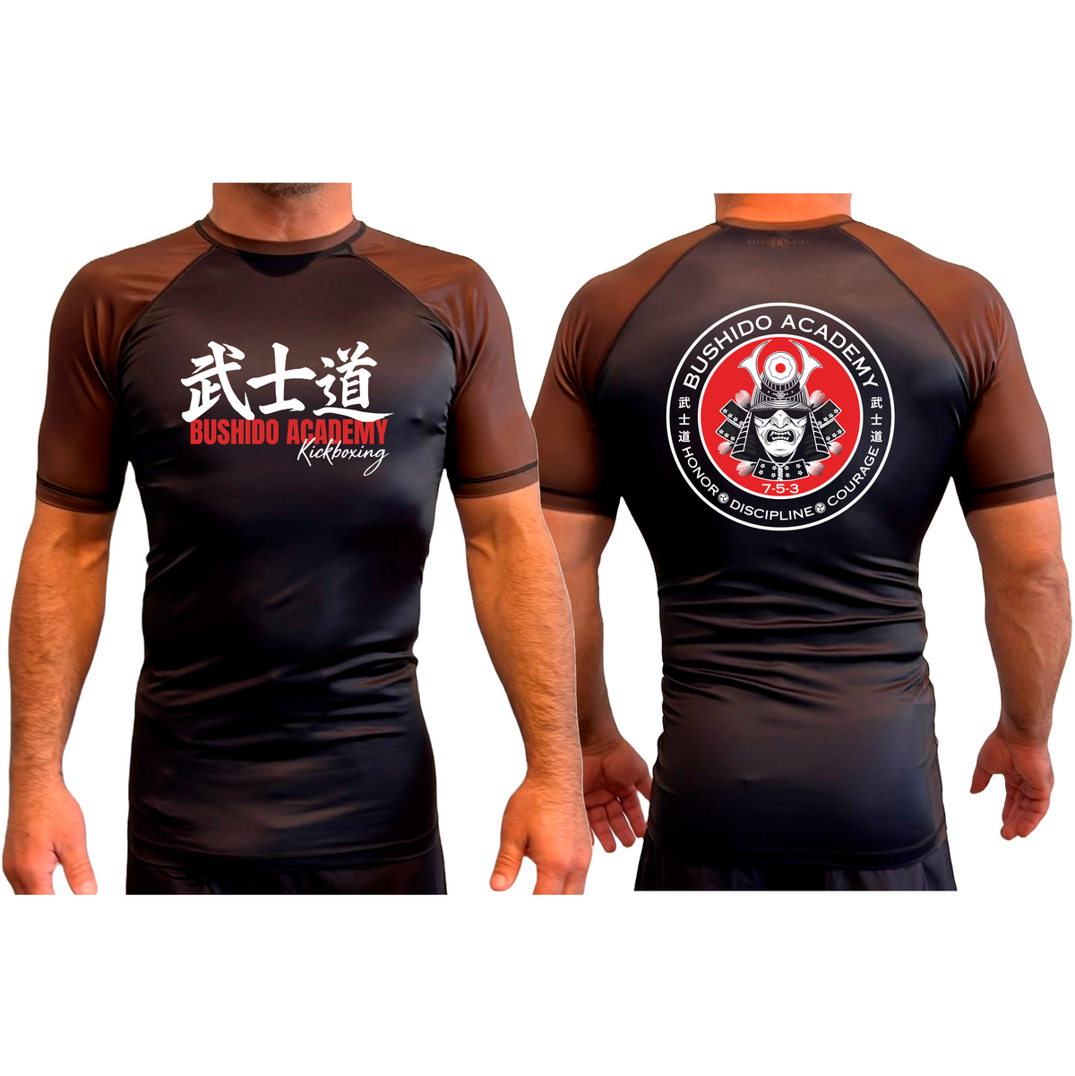 Bushido MMA All Black Ranked Short Sleeve Rash Guards #8169 D