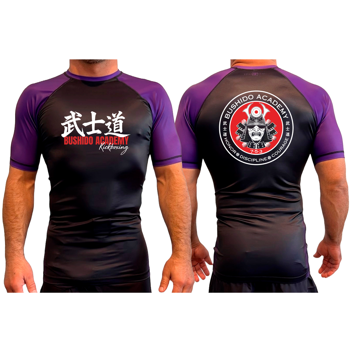 Bushido MMA All Black Ranked Short Sleeve Rash Guards #8169 D