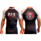 Bushido MMA All Black Ranked Short Sleeve Rash Guards #8169 D