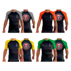 Bushido MMA All Black Ranked Short Sleeve Rash Guards #8169 G