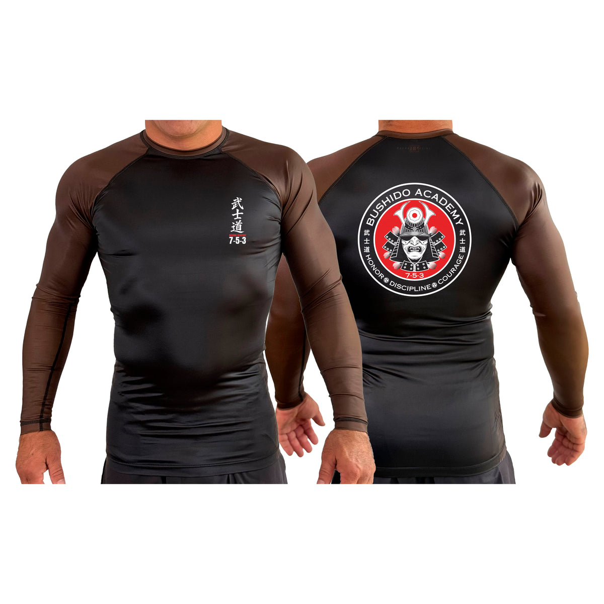 Bushido MMA All Black Ranked Long Sleeve Rash Guards #8169 G