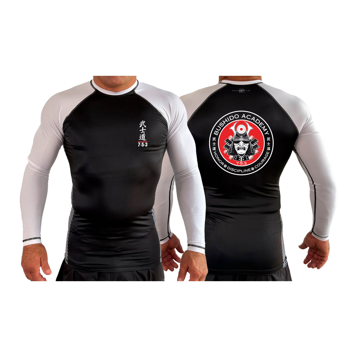 Bushido MMA All Black Ranked Long Sleeve Rash Guards #8169 G