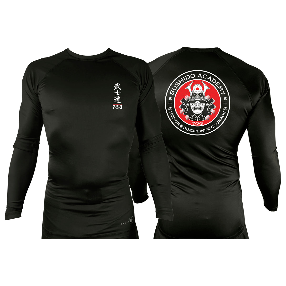 Bushido MMA All Black Rash Guards Long Sleeves #8169 G