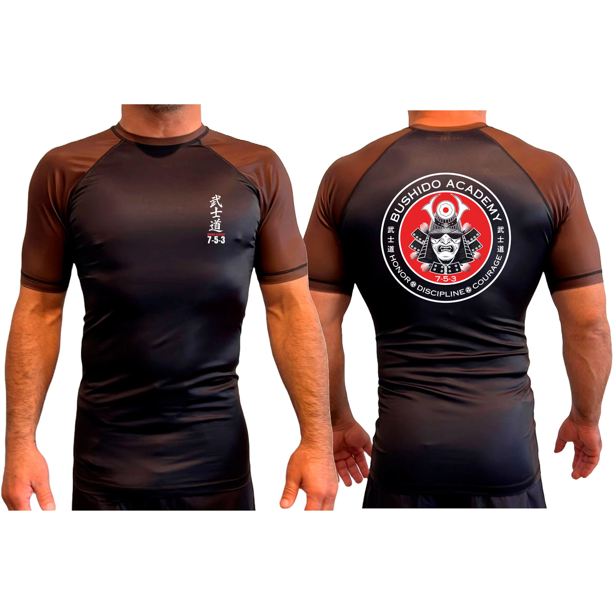 Bushido MMA All Black Ranked Short Sleeve Rash Guards #8169 G