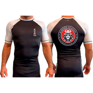 Bushido MMA All Black Ranked Short Sleeve Rash Guards #8169 G