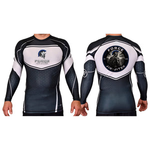 Force Jiu-Jitsu Academy Rash Guards Black/White #8170 A