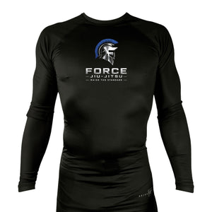 Force Jiu-Jitsu All Black Rash Guards Long Sleeves #8170 A