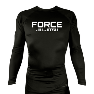 Force MMA All Black Rash Guards Long Sleeves #8170 A