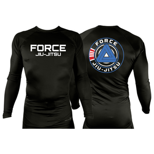 Force MMA All Black Rash Guards Long Sleeves #8170 A