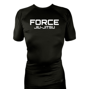 Force MMA All Black Rash Guards Short Sleeves #8170 A